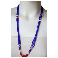 Naga Traditional motif necklace in blue and red